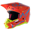 prilba S-M5 ACTION, ALPINESTARS (oranžová/žltá fluo/svetlo modrá, veľ. L)