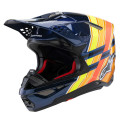 prilba SUPERTECH S-M10 edícia TROY LEE DESIGNS, ALPINESTARS (modrá perleť/oranžová fluo/žltá/červená, veľ. M)