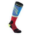 ponožky MX pre, ALPINESTARS (čierna/červená fluo/žltá fluo/modrá, veľ. S)