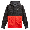 mikina CAMO BLOCK HOODIE, ALPINESTARS (šedá camo/červená fluo, veľ. S)