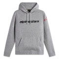 mikina WORDMARK HOODIE 3, ALPINESTARS (sivá/červená/čierna, veľ. S)