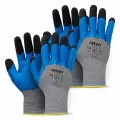 AMIO Polyesterové ochranné rukavice potiahnuté latexovou penou 3/4 povrchu veľkosť 9 trieda 3131X 2 páry
