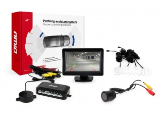 AMIO asistenty parkovania TFT01 4,3 s kamerou HD-301-IR , 4-senzorové, biele.jpg