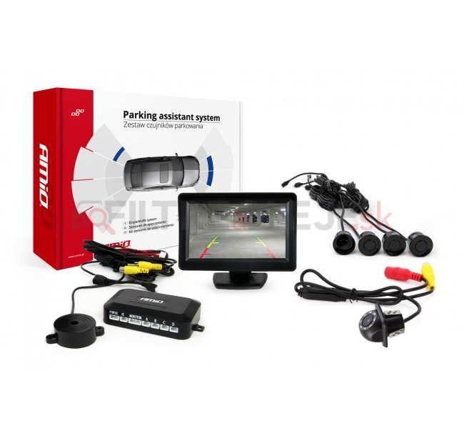 AMIO asistenty parkovania TFT01 4,3 s kamerou HD-305 LED 4-senzorové čierne.jpg