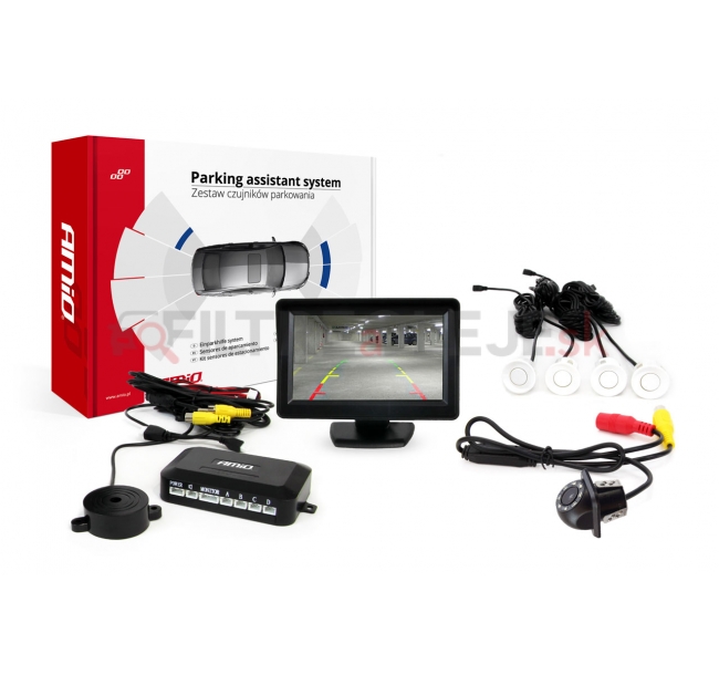 AMIO asistenty parkovania TFT01 4,3 s kamerou HD-305 LED 4-senzorové biele.jpg