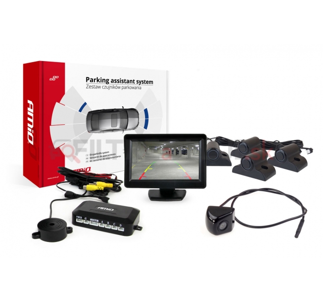 AMIO asistenty parkovania TFT01 4,3 s kamerou HD-310 4-senzorové čierne Truck.jpg