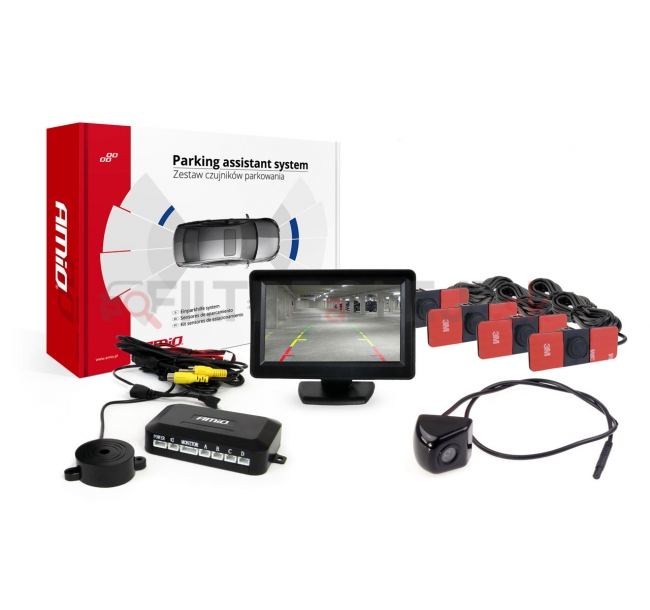 AMIO asistenty parkovania TFT01 4,3 s kamerou HD-310 4-senzorové čierne vnútorné.jpg