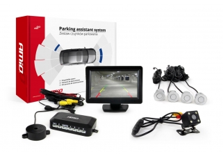 AMIO asistenty parkovania TFT01 4,3 s kamerou CAM-315 LED, 4-senzorové strieborné.jpg