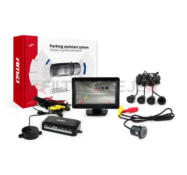 AMIO asistenty parkovania TFT01 4,3 s kamerou CAM-308 LED, 4 senzorové čierne GOLD 18mm.jpg