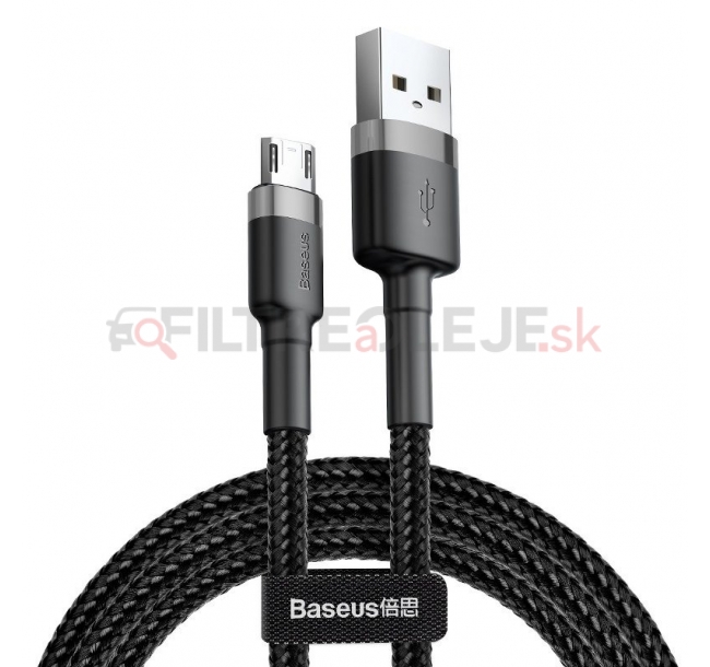 AMIO kábel USB do micro USB Cafule 1.5A 200 cm black&gray.jpg