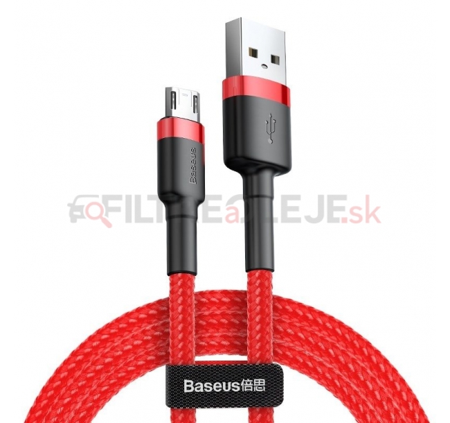 AMIO kábel USB na micro USB BASEUS Cafule 1,5A 200cm červený.jpg