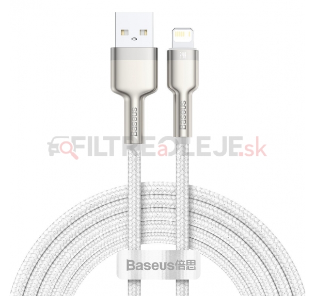 AMIO USB kábel Lightning Baseus Cafule, biely 2,4A 200 cm.jpg