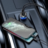 AMIO nabíjačka do auta BASEUS s digitálnym displejom strieborná USB + USB-C, QC3.0 + PD, 5A, 65 W 6.jpg