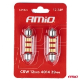 AMIO LED žiarovky CANBUS 4014 12SMD Festoon C5W C10W C3W 39mm White 12V 24V 2.jpg