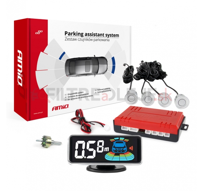 AMIO Asistenty parkovania LED-GRAF 3D 4-senzorové strieborné.jpg