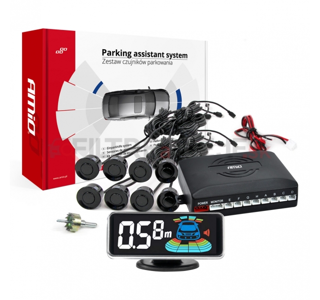 AMIO Asistenty parkovania LED-GRAF 3D 8-senzorové čierne.jpg