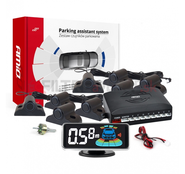 AMIO Asistenty parkovania LED-GRAF 3D 8-senzorové čierne TRUCK 19mm.jpg