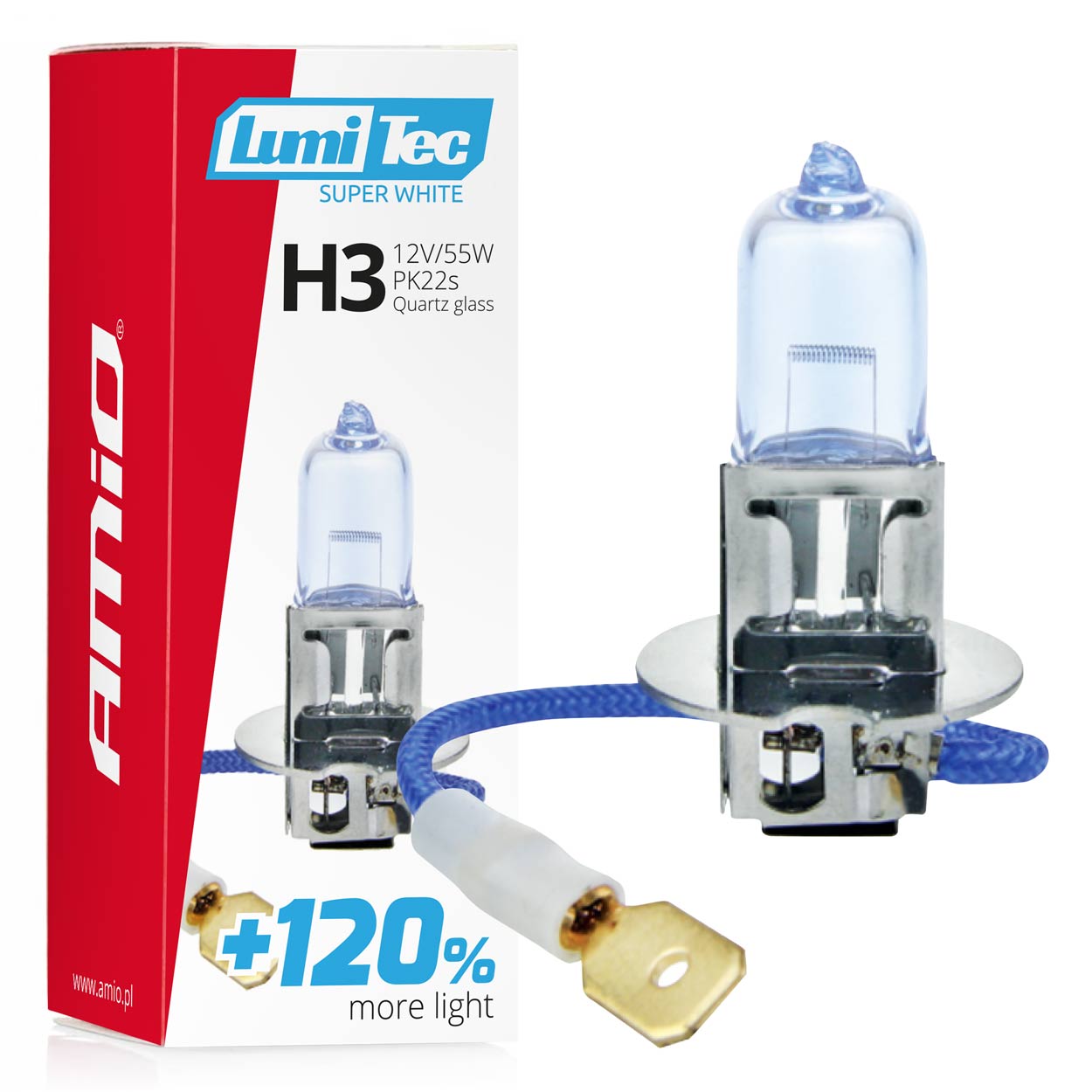 AMIO halogénová žiarovka H3 12V 55W LumiTec SuperWhite +120%.jpeg